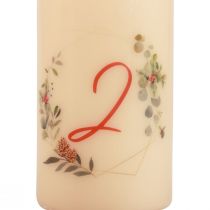 Produkt Zestaw świeczek adwentowych 1-4 kremowe motywy świąteczne jakość RAL Wyprodukowano w Niemczech 130/70mm 4 szt.