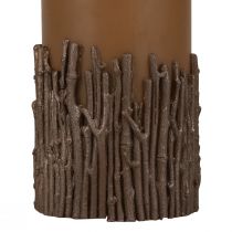 Produkt Świeca pieńkowa gałązki dekoracyjna świeca brązowa karmelowa 150/70mm 1 szt