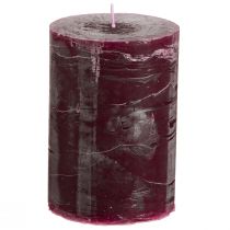Produkt Świece filarowe Świece bordowe jednokolorowe 70x100mm 4 szt