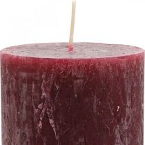 Produkt Solidne kolorowe słupki do świec Rustic Burgundy 80×110mm 4 szt