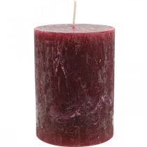 Produkt Solidne kolorowe słupki do świec Rustic Burgundy 80×110mm 4 szt