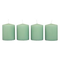 Produkt Świece pieńkowe zielone szmaragdowe świece ryflowane 70/90mm 4 szt