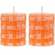 Produkt Świece filarowe Rustic Orange 80/65 świece rustykalne świece woskowe 2szt.