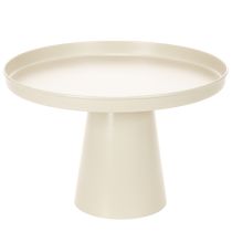 Produkt Okrągła taca dekoracyjna w kolorze kremowym, 30 cm, na podstawce do dekoracji stołu