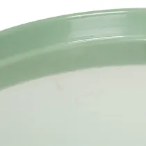 Produkt Okrągły zielony talerz dekoracyjny na podstawce do aranżacji stołu, 30cm