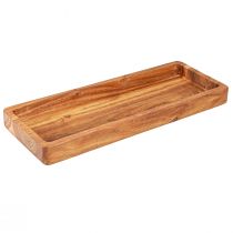 Produkt Prostokątna taca wykonana z olejowanego drewna akacjowego o wymiarach 40x15x4cm
