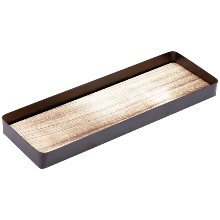Dekoracyjna taca metalowa drewniana taca metalowa drewniana podstawa 40x13x3cm