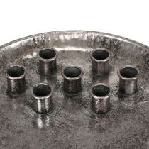 Produkt Metalowy, srebrny świecznik w kształcie świecznika w kształcie sztyftu Ø30cm