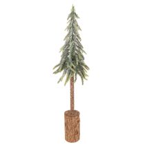 Produkt Sztuczna jodła, wykończenie w kolorze lodu, na drewnianej podstawie, dekoracja zimowa, 60 cm