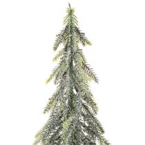Produkt Sztuczna jodła, wykończenie w kolorze lodu, na drewnianej podstawie, dekoracja zimowa, 60 cm
