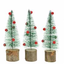 Produkt Choinka zielona pokryta śniegiem Ø5cm W15cm 6 szt