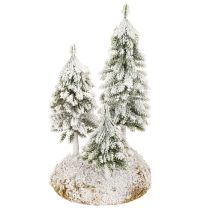 Produkt Ośnieżone jodły, sztuczny zimowy krajobraz do świątecznej wioski i dekoracji stołu, 29 cm