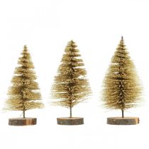 Produkt Mini choinki dekoracja stołu złota dekoracja świąteczna wys.7cm 6szt