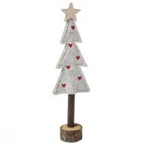 Produkt Ozdoba choinkowa filcowe serce gwiazda beżowo-czerwone wys. 21cm 4 sztuki