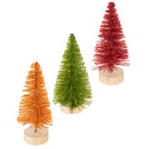 Produkt Choinka sztuczna na drewnianej podstawie, mała, 16cm, 6 szt.