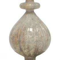 Produkt Czubek choinki Czubek choinki szkło białe szkło srebrne 34cm 1szt
