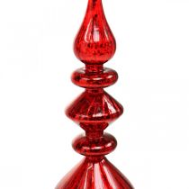Wierzchołek choinki czerwona szklana ozdoba Świąteczny wierzch Choinka wys.35cm