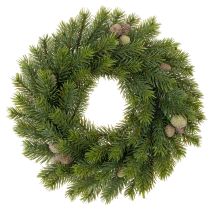 Produkt Sztuczny wianek z gałązek jodłowych z szyszkami na drzwi lub stół, 30cm