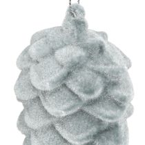 Produkt Szyszki ozdobne szare flokowane 11,5cm 6 szt.