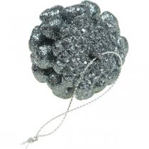 Produkt Ozdoby choinkowe szyszki dekoracyjne brokat antracyt H7cm 6 sztuk