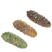 Produkt Ceramiczna ozdoba w kształcie szyszki, dekoracja stołu, jesień, 14 cm, 3 sztuki