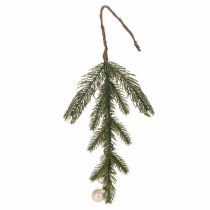 Produkt Sztuczna gałązka jodły z białymi mini bombkami choinkowymi, 46 cm, 2 sztuki