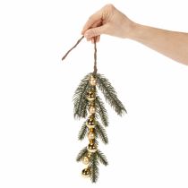 Produkt Sztuczna gałązka jodły z mini bombkami choinkowymi w kolorze złotym, 46 cm, 2 sztuki
