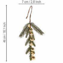Produkt Sztuczna gałązka jodły z mini bombkami choinkowymi w kolorze złotym, 46 cm, 2 sztuki