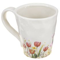 Produkt Ceramiczna doniczka z motywem kwiatowym do nostalgicznej, wiosennej dekoracji dla miłośników roślin, 10,5 cm