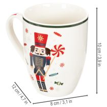 Produkt Kubek świąteczny z motywem dziadka do orzechów i laski cukrowej, 10 cm, 2 sztuki