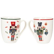 Produkt Kubek świąteczny z motywem dziadka do orzechów i laski cukrowej, 10 cm, 2 sztuki