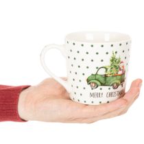Produkt Kubek ceramiczny Merry Christmas motyw samochodu świątecznego 10cm 2 szt.