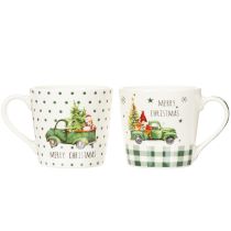 Produkt Kubek ceramiczny Merry Christmas motyw samochodu świątecznego 10cm 2 szt.