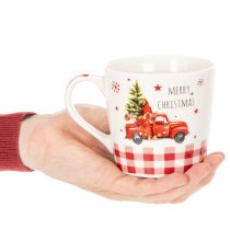 Produkt Kubek świąteczny z samochodem i choinką, kubki ceramiczne, 10cm, 2 sztuki