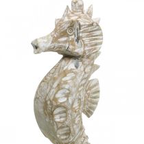 Seahorse Deco Dekoracja Morska z Białego Drewna Rysunek W38cm