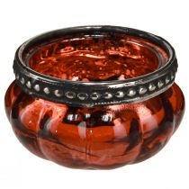 Produkt Szklanka do podgrzewaczy w kolorze antycznego czerwono-srebrnego z metalową obwódką Ø6cm W3,5cm