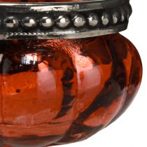 Produkt Szklanka do podgrzewaczy w kolorze antycznego czerwono-srebrnego z metalową obwódką Ø6cm W3,5cm