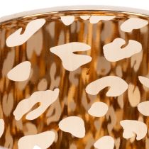 Produkt Szklany świecznik typu tealight z nadrukiem w panterkę, 12 cm