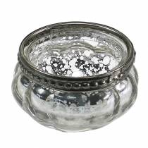 Produkt Słoik na tealight antyczne srebro z metalową obręczą Ø6cm H3,5cm
