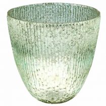 Świeca Szklana Lampion Niebieski Zielony Dekoracja Stołu Szkło Ø21cm H21,5cm