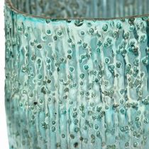 Tealight Jar Blue Wind Light Glass Table Decoration 12cm
