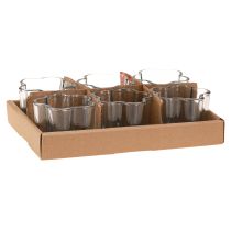 Produkt Podgrzewacz szklany kwiat tealight szkło niebieskie Ø7,5cm wys.6cm 6szt