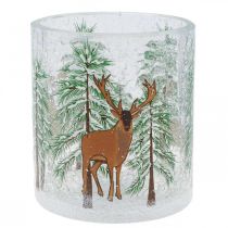 Produkt Szklany świecznik na podgrzewacze Christmas Crackle szklany na podgrzewacz H10cm