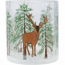Produkt Szklany świecznik na podgrzewacze Christmas Crackle szklany na podgrzewacz H10cm