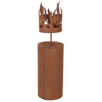 Produkt Podgrzewacz w kształcie świecy, dekoracja rdzawa, metal patynowany, wys. 36 cm
