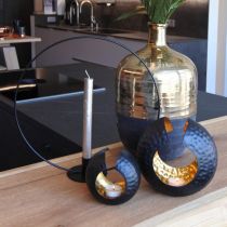 Produkt Świecznik na tealighty czarne złoto dekoracja stołu metal 19×11×17cm