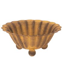 Produkt Stary świecznik na podgrzewacze, mała misa, metal w kolorze rdzy, Ø10cm, wys. 4,5cm