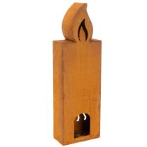 Produkt Świecznik na podgrzewacze, metalowy świecznik z rdzą, jeleń, 45x14cm