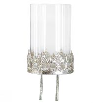 Produkt Świecznik na tealighty ze szkłem do podłączenia vintage srebrny Ø5,5cm W8cm 4szt