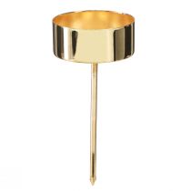 Produkt Świecznik na tealighty do zatykania metalowy złoty W9cm 8 szt
